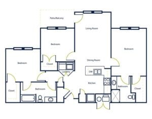 4 bedroom apartment layout